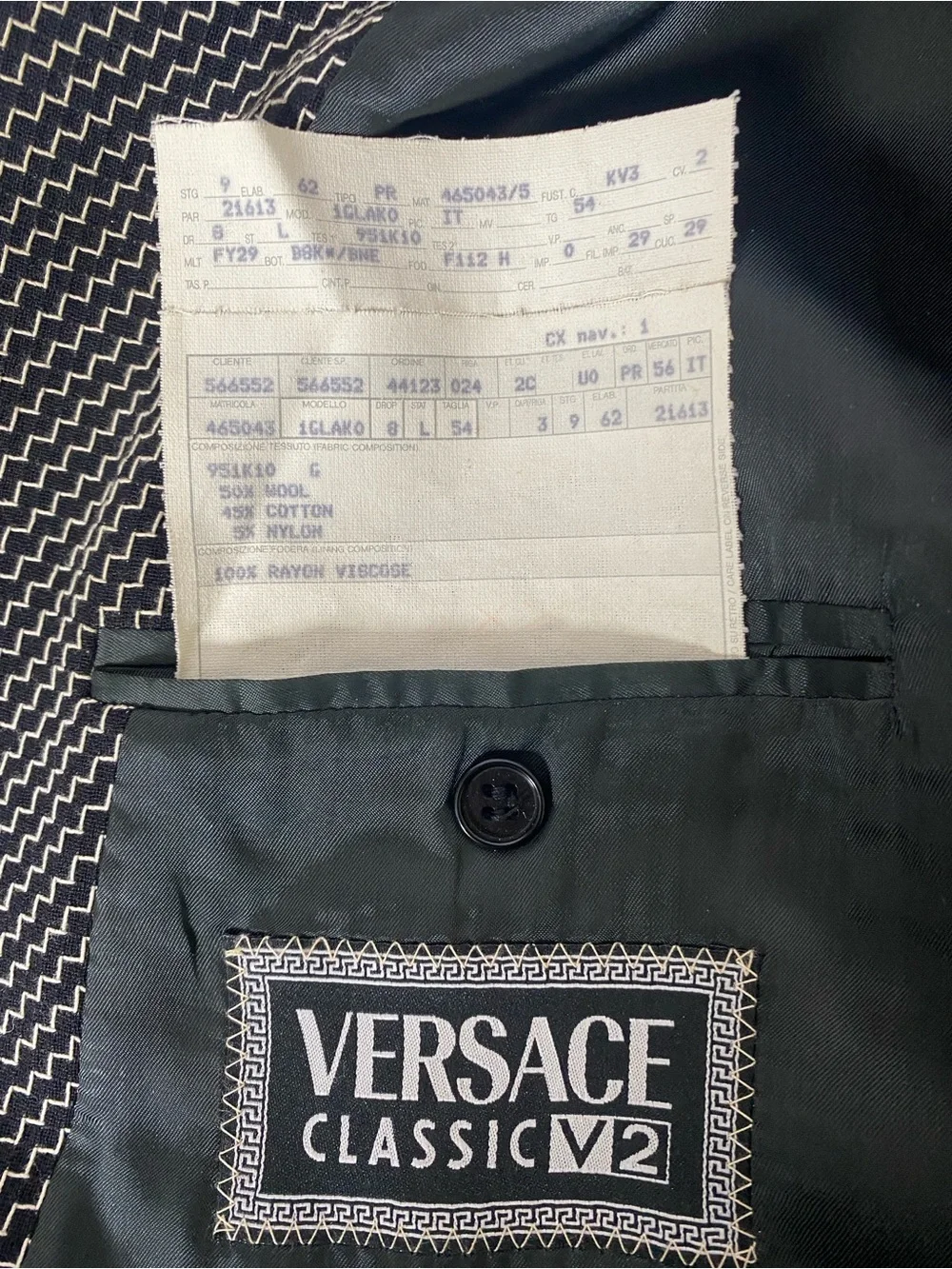 Versace Classic V2 Neiman Marcus Designer Collection Men's Blazer Sz 54L Blk Wht